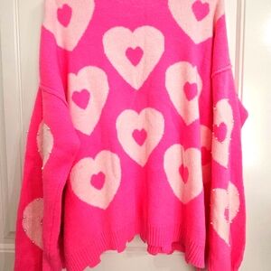 Heart with Pearls Sweater BNWT